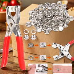 Tich Snap Button Machine with 50 Stainless Steel Buttons