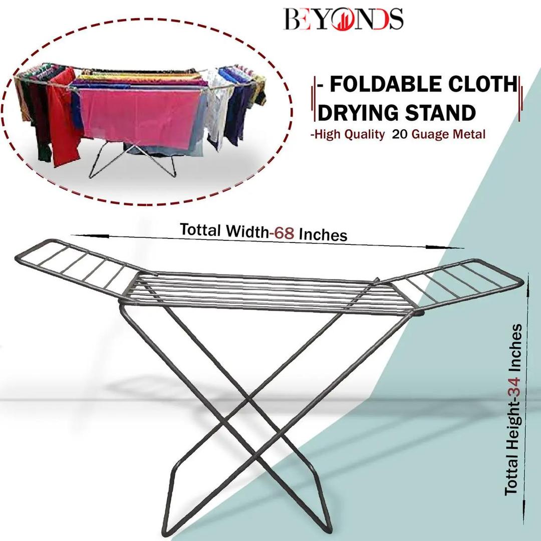 Foldable Clothes Drying Rack Silver 68"